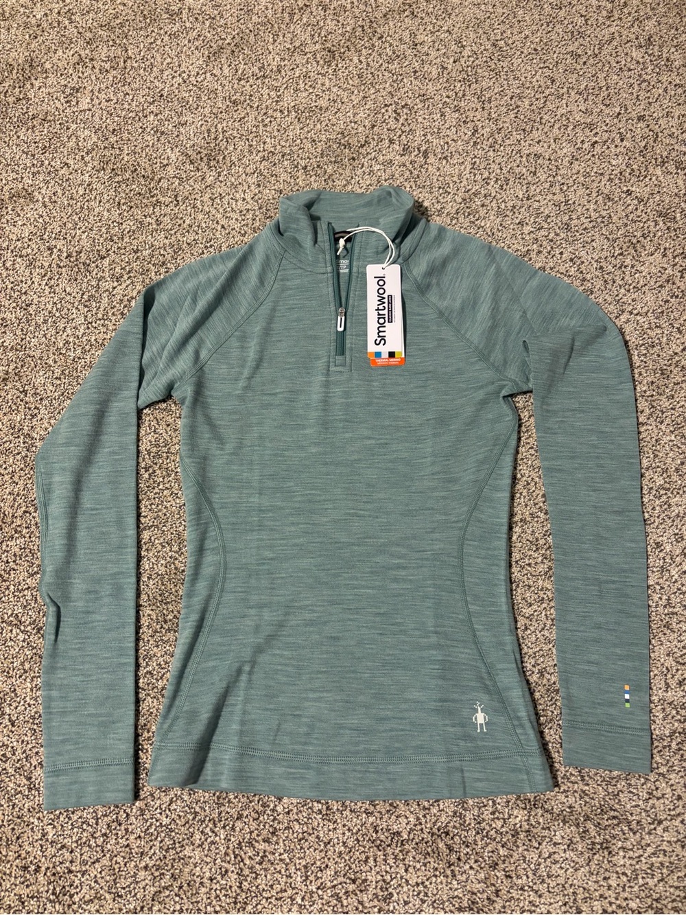 NWT Smartwool Women’s Classic Thermal Merino Baselayer 1/4 Zip - Arctic Green